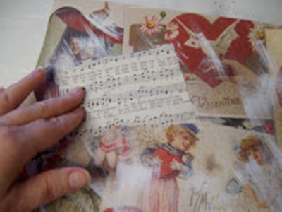 Glue on some old paper or music sheets.