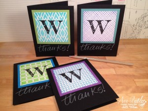 Monogram Faux Quilted Note Cards