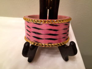 Up-Cycled Wood Bangle with Iridescents