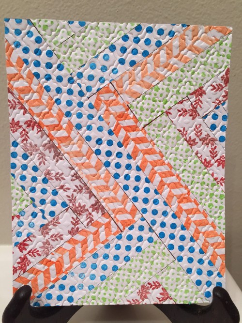Strip Pieced Faux Quilted Card