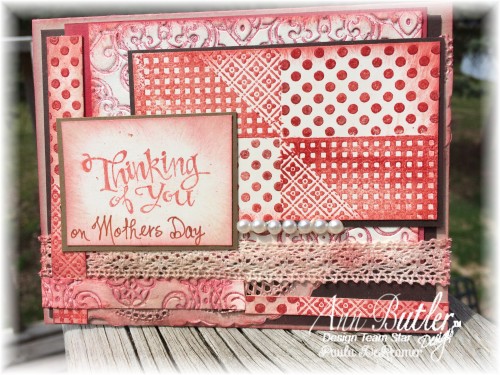 Layered Faux Quilted Thinking of You Card