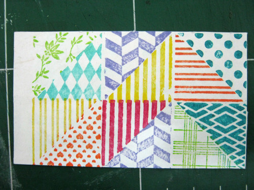 Inchies Magnets with Ann Butler Faux Quilting Stamps