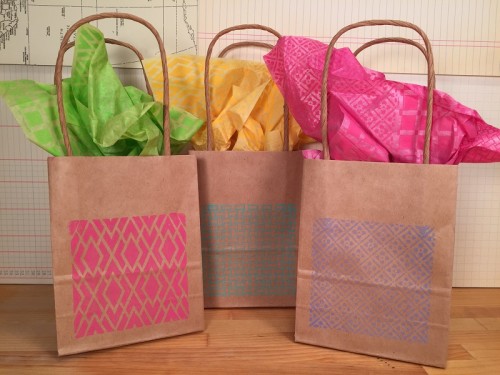 Background Basics Faux Quilted Gift Bags and Tissue Paper
