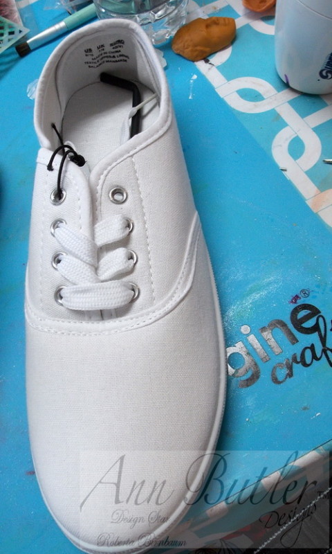 Stamping and Painting on Sneakers