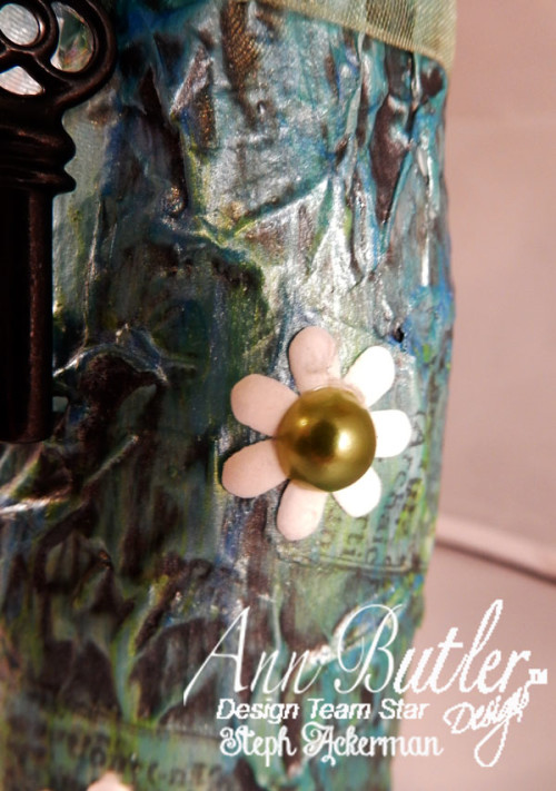 altered-bottle with Iridescents by Ann Butler Designs