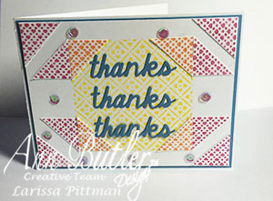 Faux Quilted Stamped Thank You card