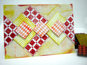 Layered Faux Quilting Squares Card