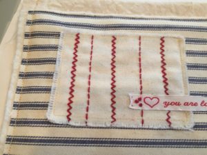 Bohemian Embroidered Banner with Faux Stitching Stamps