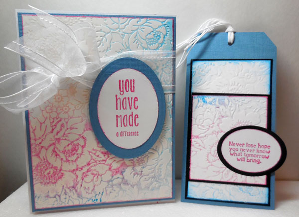 Embossed Rose Card and Coordinating Tag
