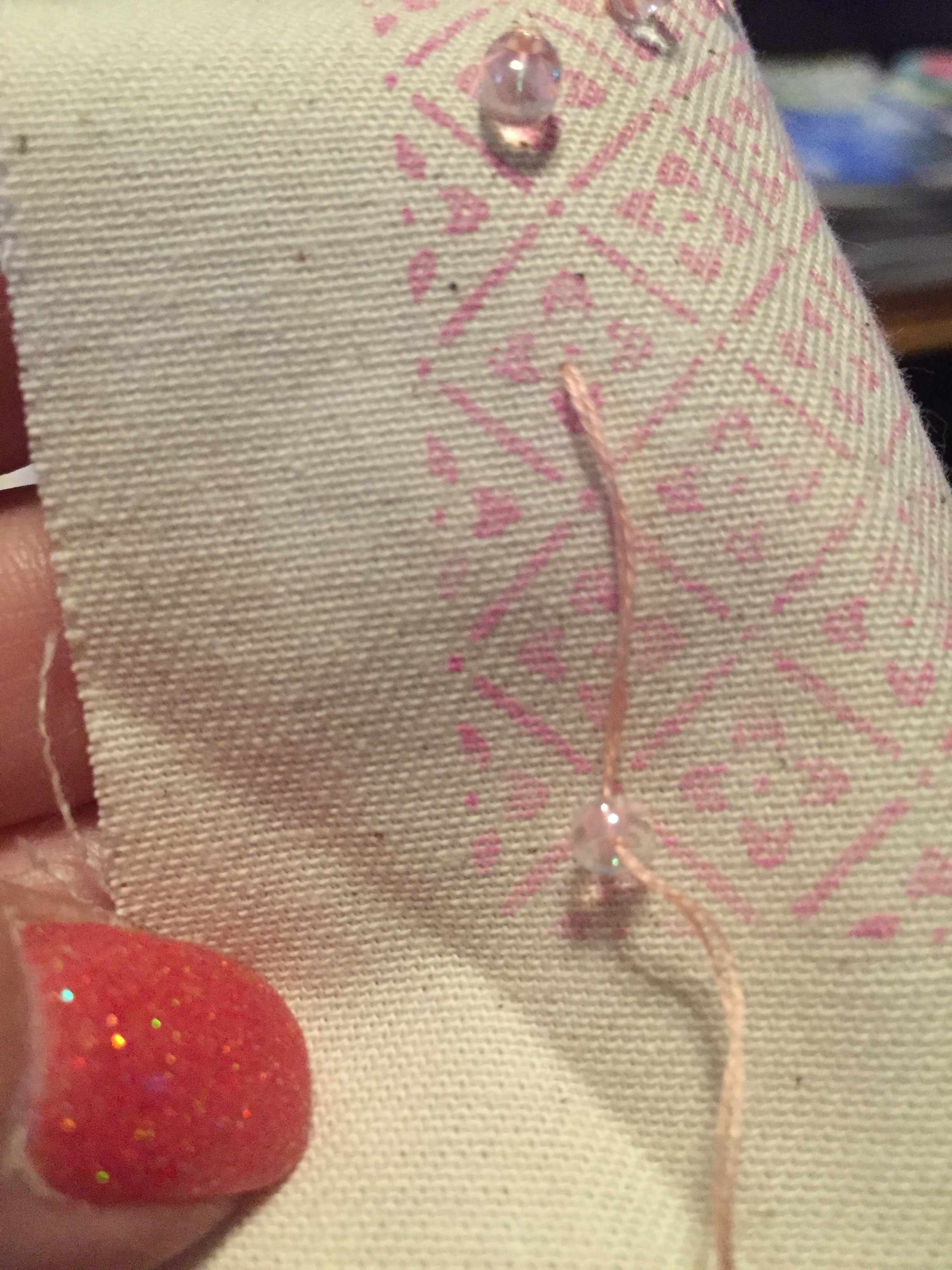 Stamped and Beaded Pretty Little Pincushion