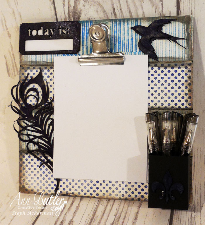 Stamped Altered Clipboard with Crafter's Inks