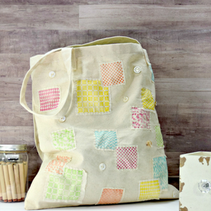 Quick and Easy Stamped Shabby Tote Bag