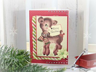 Delightful Rhinestone Christmas Card