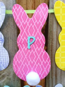 Faux Quilted Stamped Bunny Banner