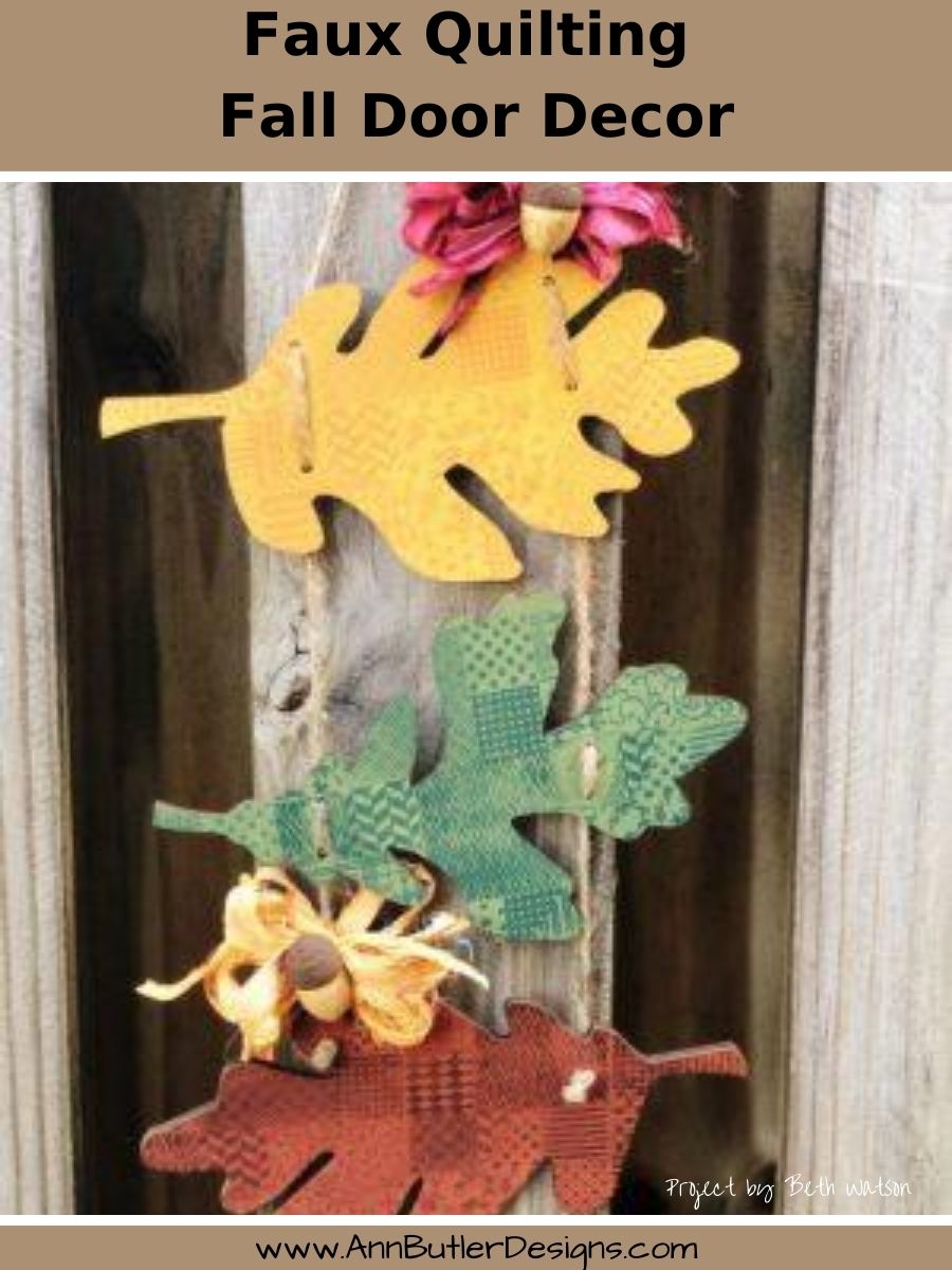 Faux Quilted Falling Leaves Door Decor Pin